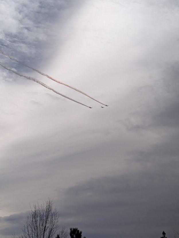 A few jets flying in the sky