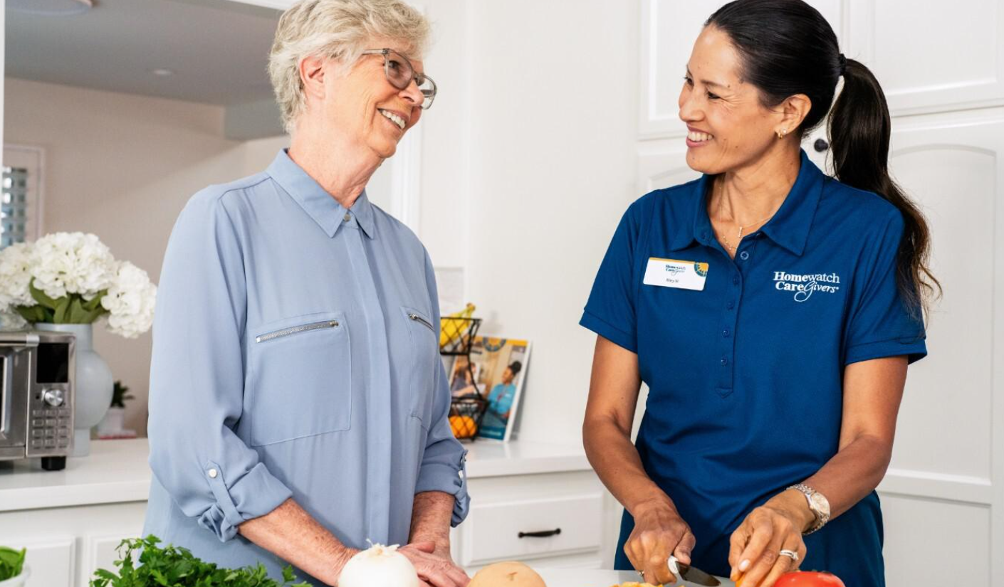 An aide with client