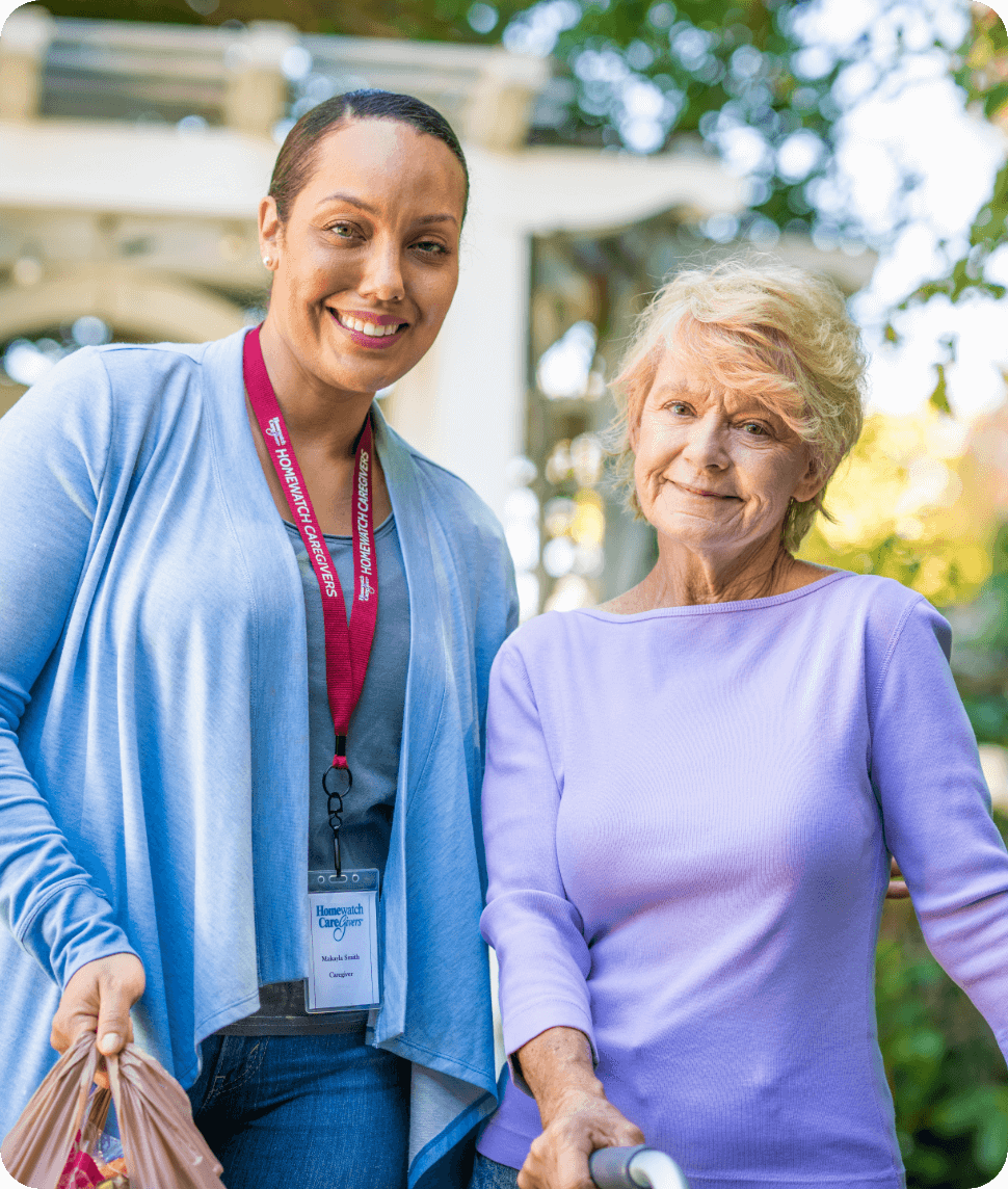An aide with client