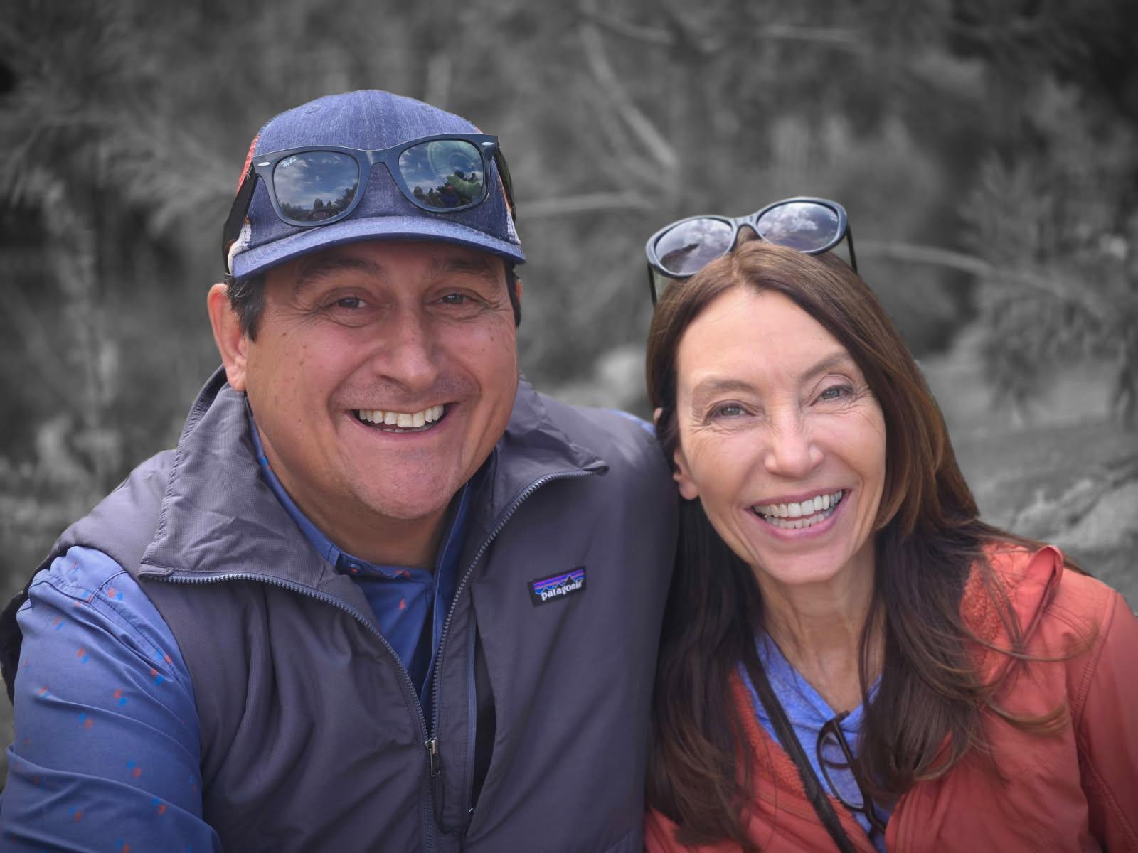 A caregiver walking outside with a patient
