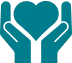 Hands holding heart logo