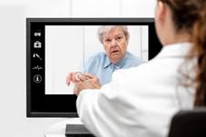 Caregiver helping client