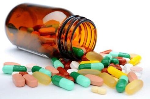 A photo of medications in a bottle